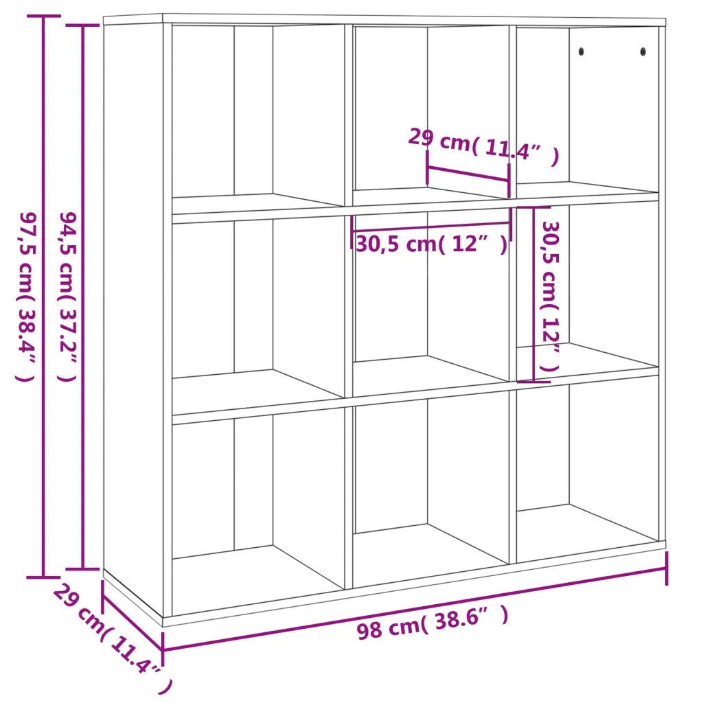 Libreria Grigio Sonoma 98x30x98 cm cod mxl 5715