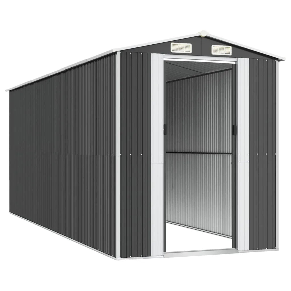 Capanno da Giardino Antracite 192x523x223 cm in Acciaio Zincato 3147453