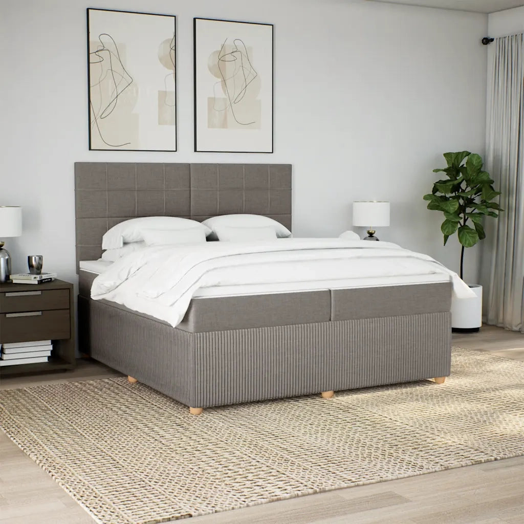 Giroletto a Molle con Materasso Tortora 200x200 cm in Tessuto