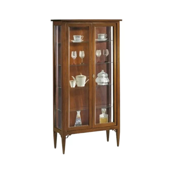 Vetrina arte povera color noce in legno l.89 p.34 h.170 (177) - Mobili 2G