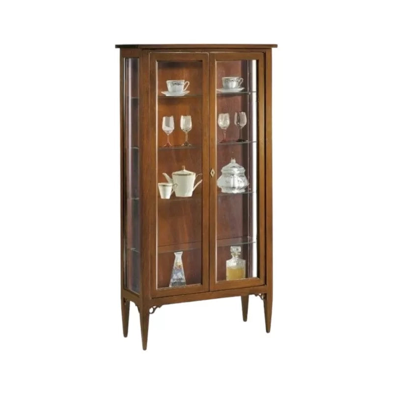 Vetrina arte povera color noce in legno l.89 p.34 h.170 (177) - Mobili 2G