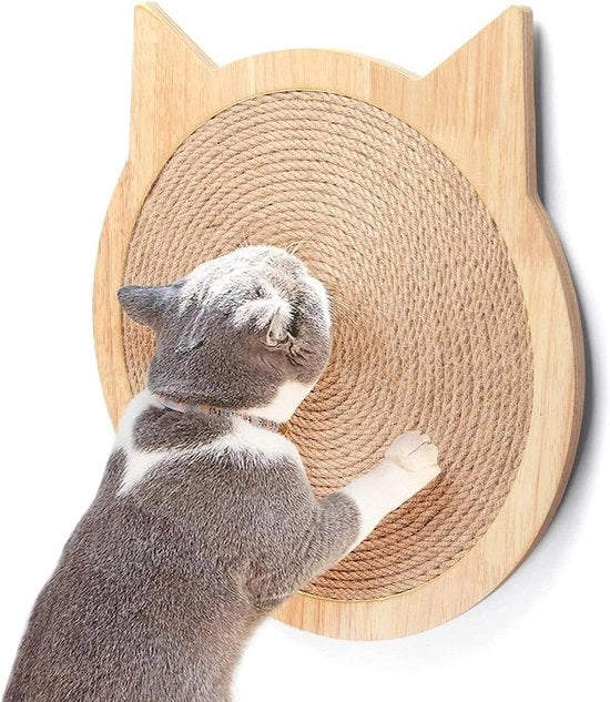 Pavimento di Sisal con Adesivo di Vetro per Gatti (M) - Forma di Gatto