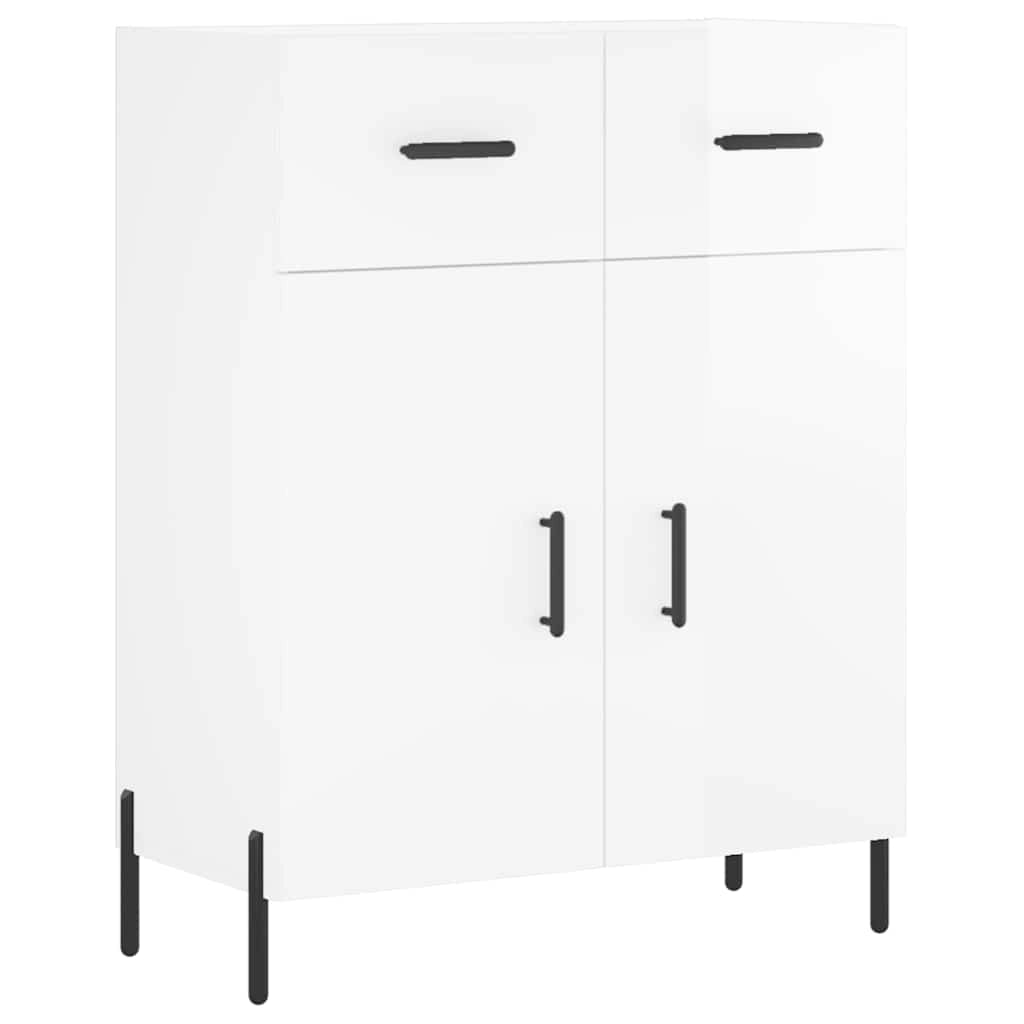 Credenza 69,5x34x90 cm in Legno Multistrato Bianco Lucidocod mxl 87844