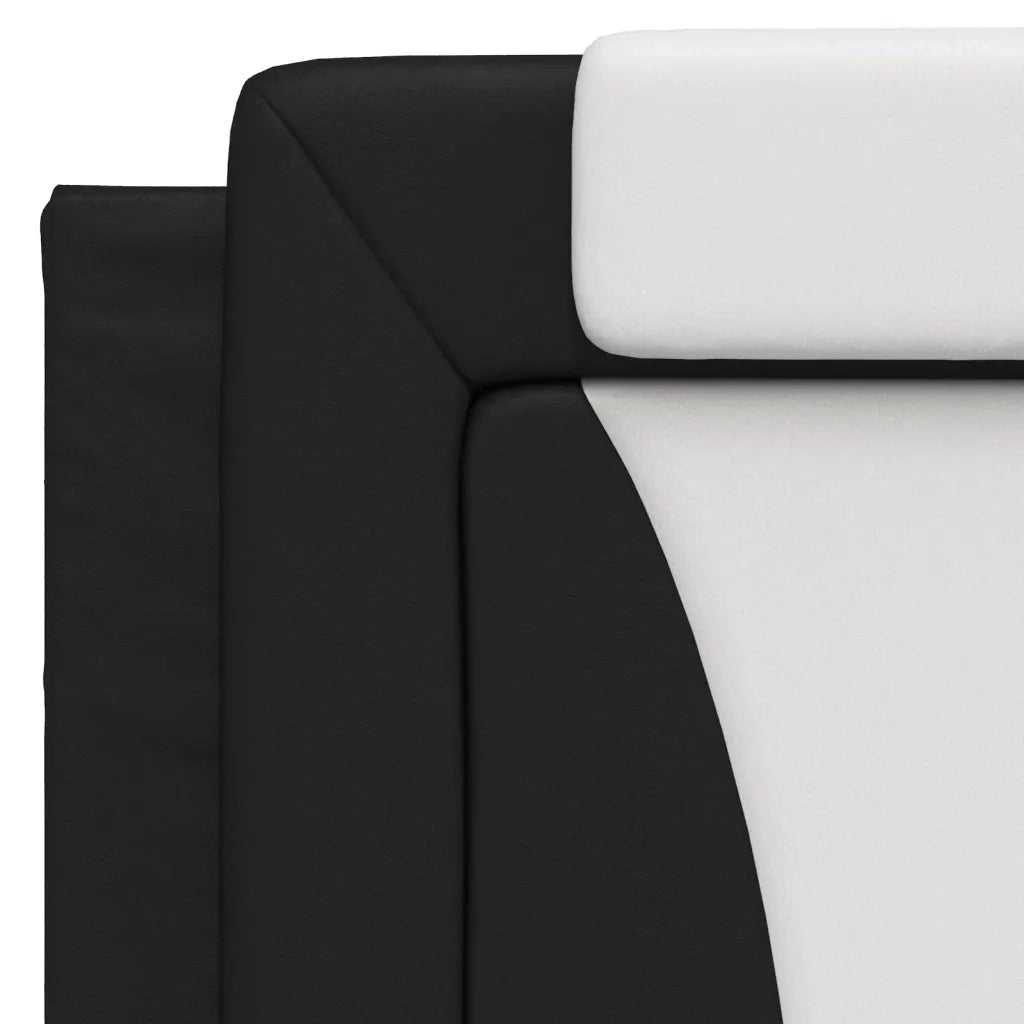 Letto Viana con Materasso Nero e Bianco 100x200 cm in Similpelle 3208780