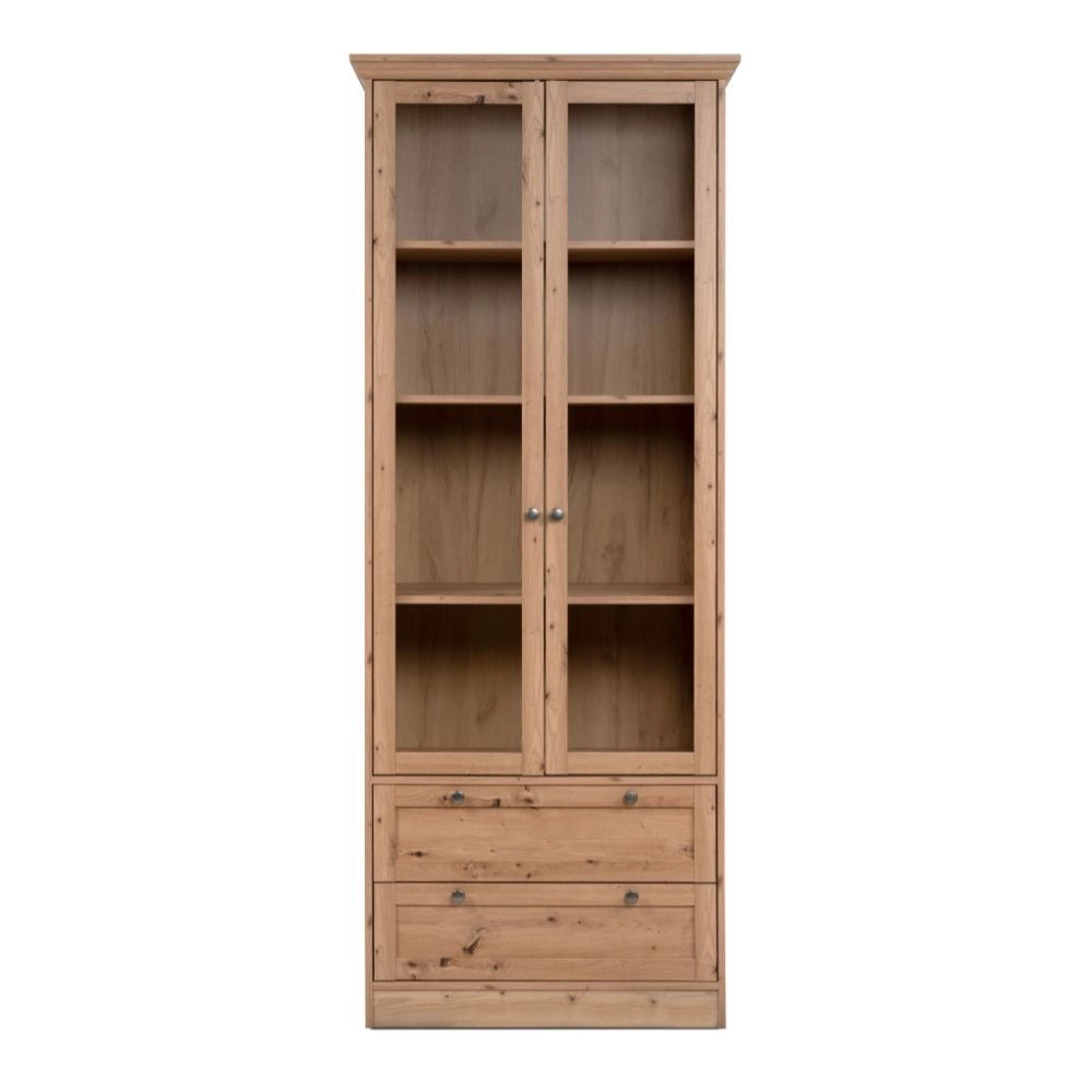 Vetrina 2 ante e 2 cassetti rovere anticato Timber52A 80x45x200H Il fascino del legno naturale nella tua casa