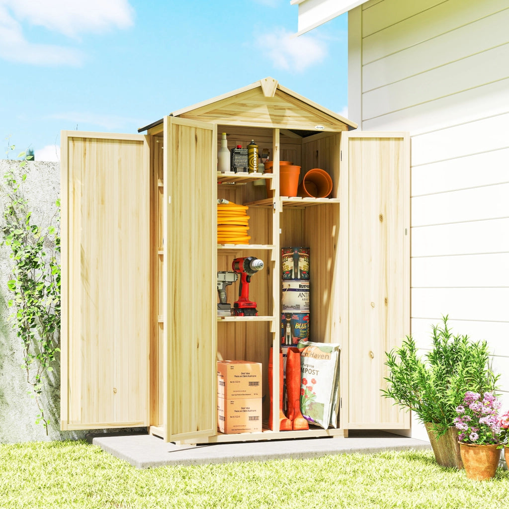 Armadio da Giardino ¨C zephmum ¨C Legno di Abete, 93x53x168 cm, Color Legno
