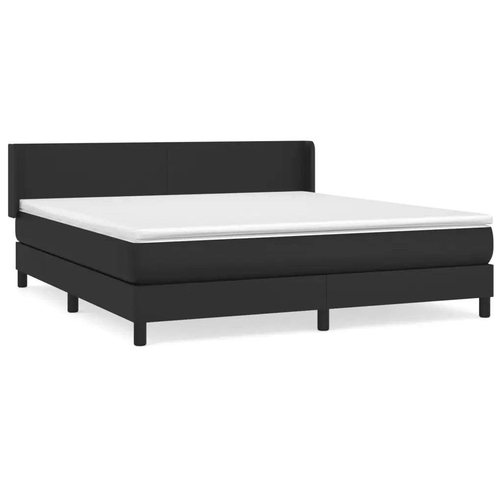 Giroletto a Molle con Materasso Nero 160x200 cm in Similpellecod mxl 103558