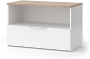 Credenza Wido, Bianco/Sonoma, 80 x 50 cm con 1 scomparto chiuso, adatto per la conservazione di oggetti domestici