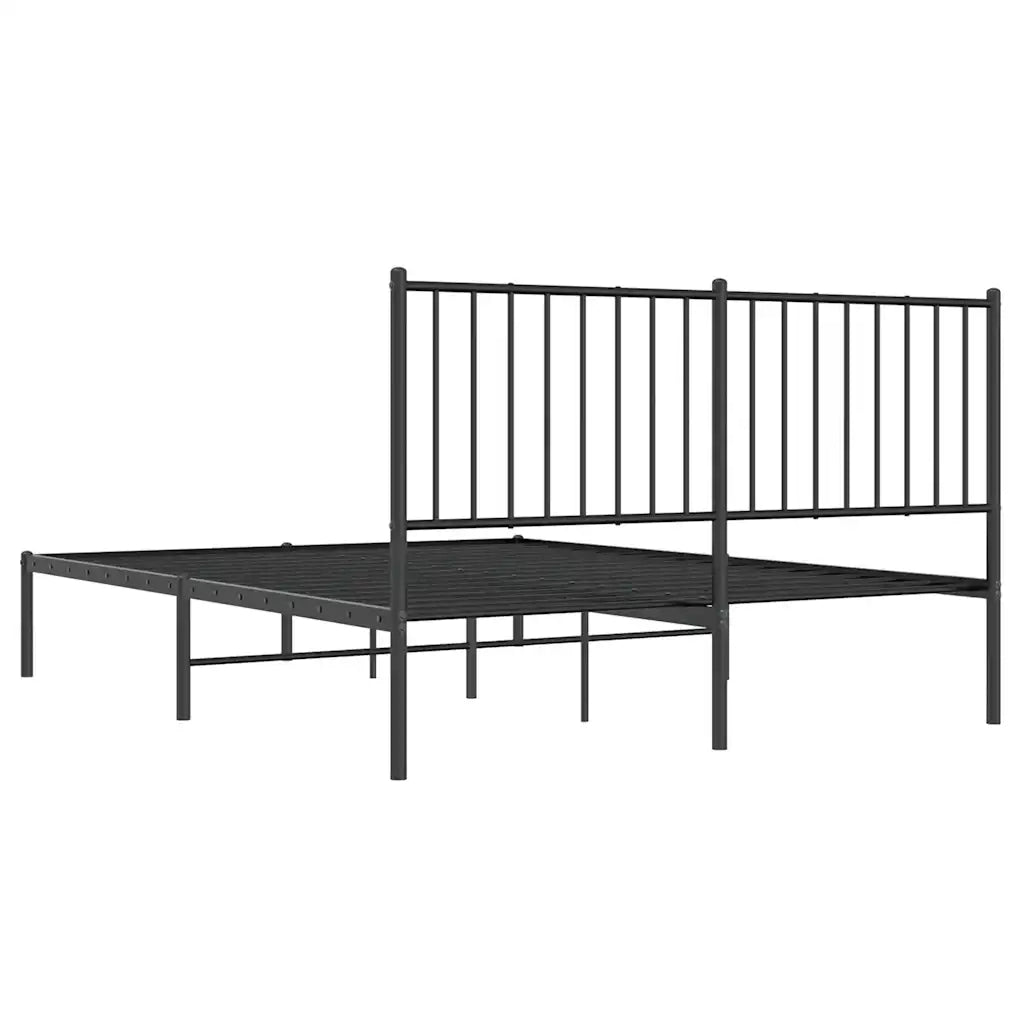 Giroletto con Testiera-Struttura Letto con testiera in Metallo Nero 140x200 cm 473608