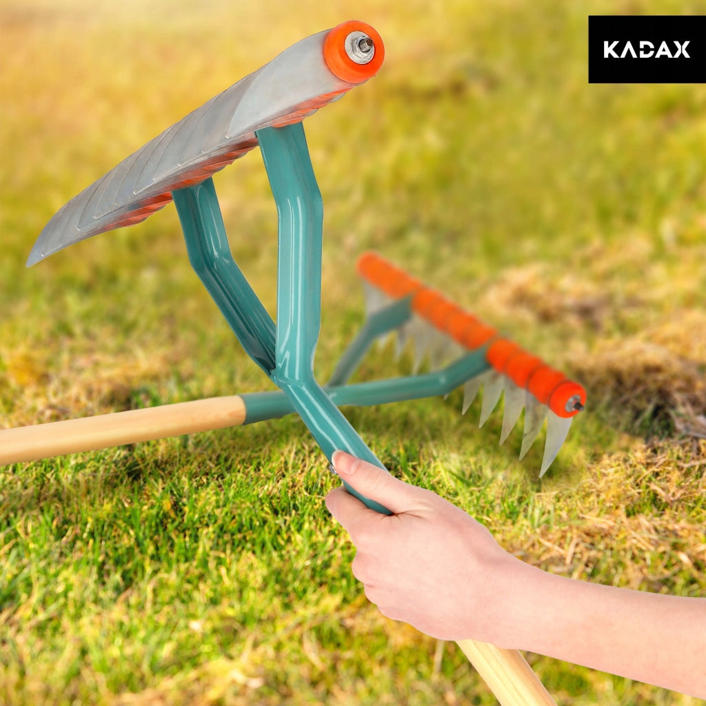 KADAX Aeratore manuale per prato, scarificatore in metallo a lato singolo