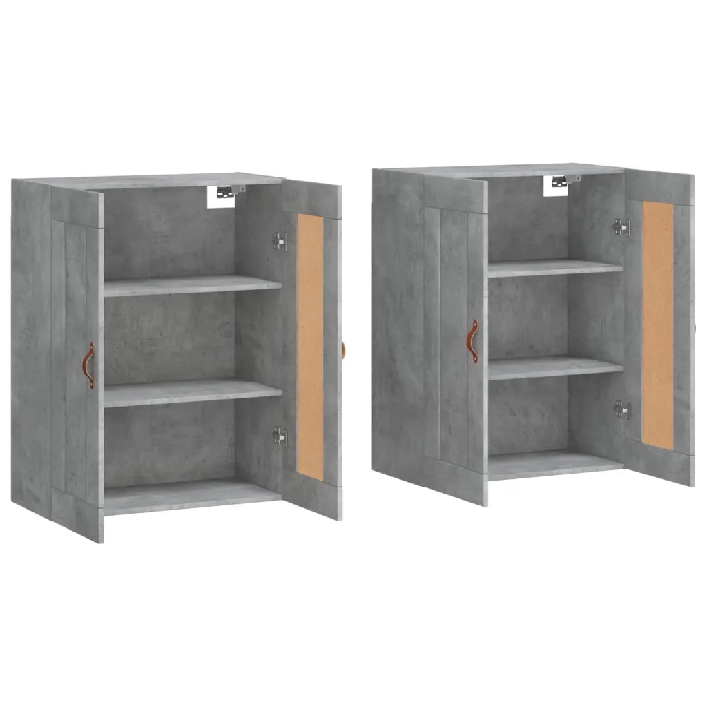 Armadietti a Parete 2 pz Grigio Cemento in Legno Multistrato 3197997
