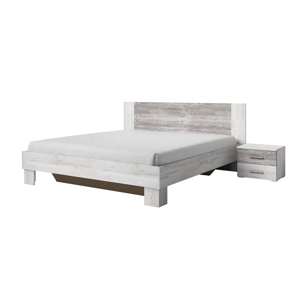 Letto adulto 180x200 collezione IRINA. Colori grigio chiaro e grigio scuro.