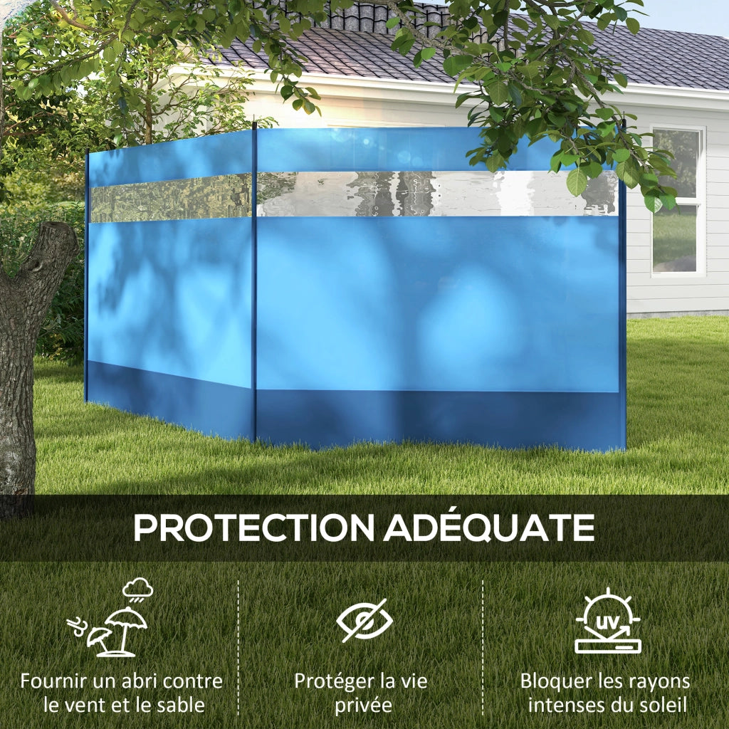 Paravent da giardino pieghevole ¨C zephmum ¨C blu 440x140 cm