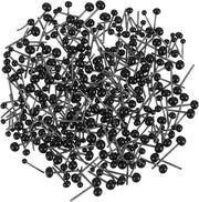Occhi Safety in Vetro Nero - 300 pezzi - 2 mm 3 mm 4 mm - Adatto per Attività Creative con Lana, Pizzo e Ceramica - Creazione di Personaggi, Orsetti e Figurine