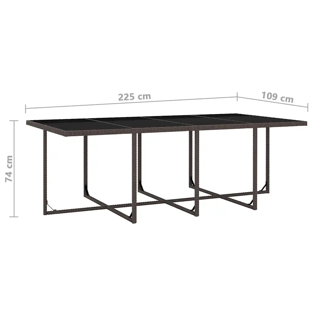 Set da Pranzo da Giardino 13 pz con Cuscini Polyrattan Marrone cod mxl 36184