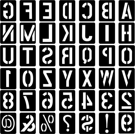 Schede numeriche riutilizzabili - Alfabeto numerico grandi stencil in plastica - 42 pezzi - Tavole di legno per decorare torte