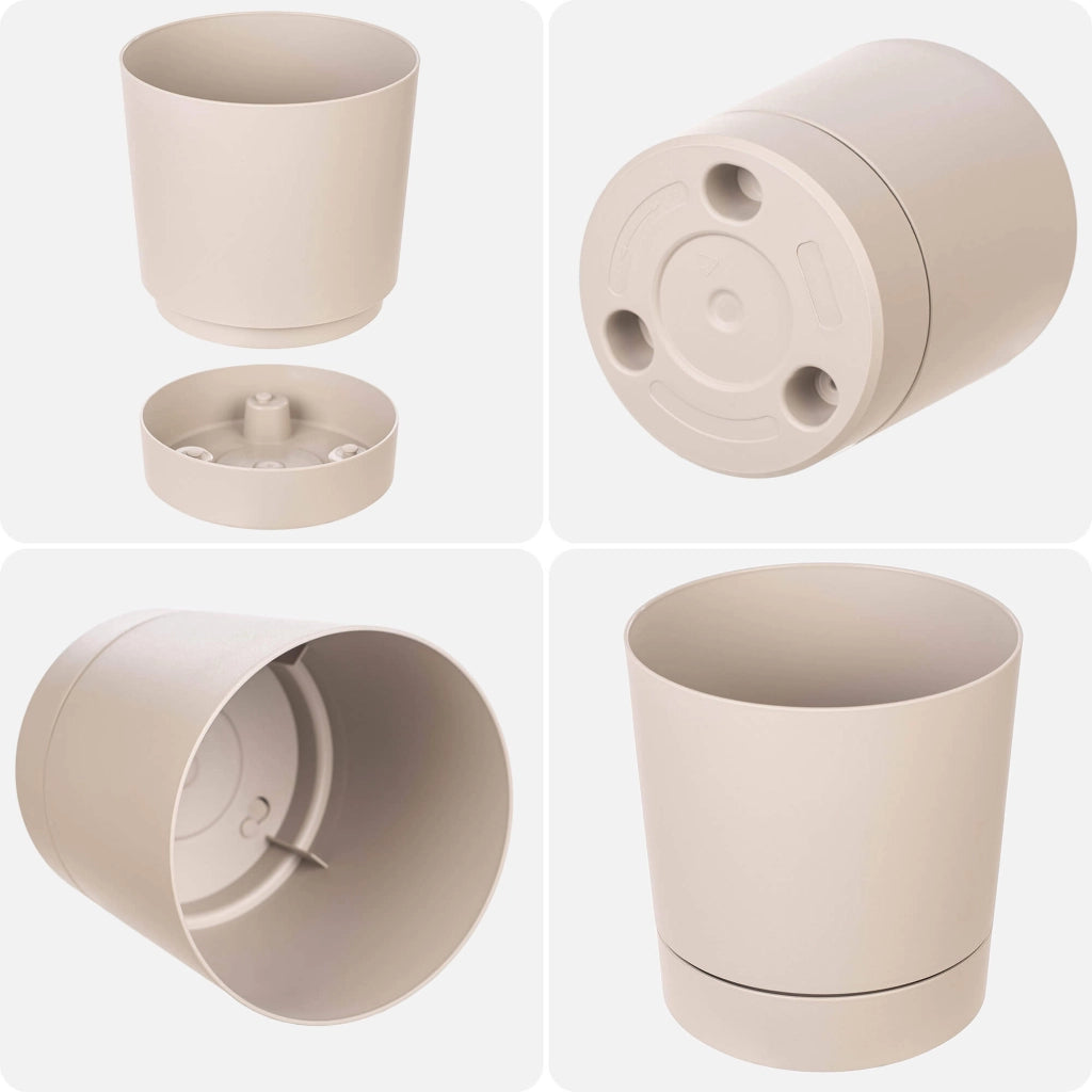 Vaso da fiori KADAX con supporto, rotondo, in plastica, 34,5 cm