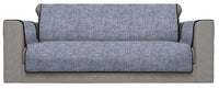 Copridivano con Copri Braccioli Seduta 60 cm in Poliestere Blu Scuro