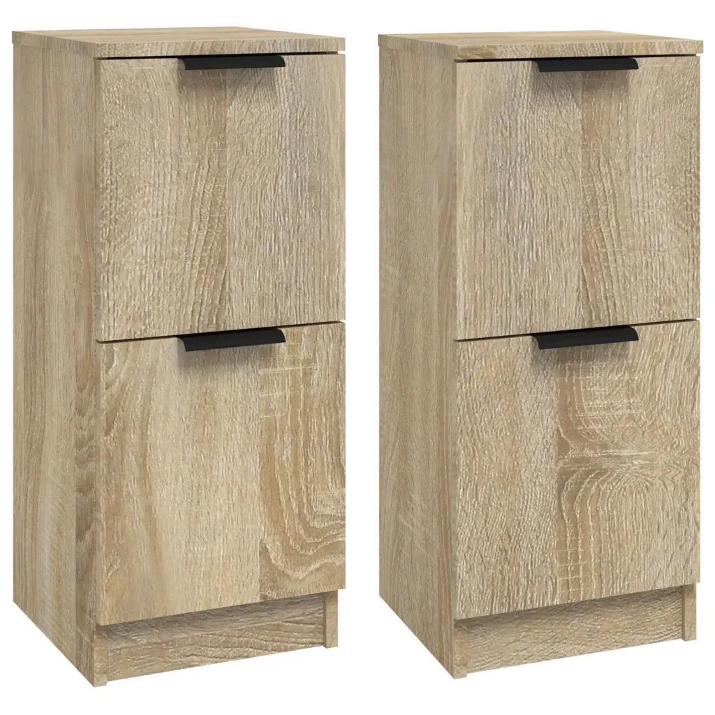 Credenze 2 pz Rovere Sonoma 30x30x70 cm in Legno Multistrato 811176