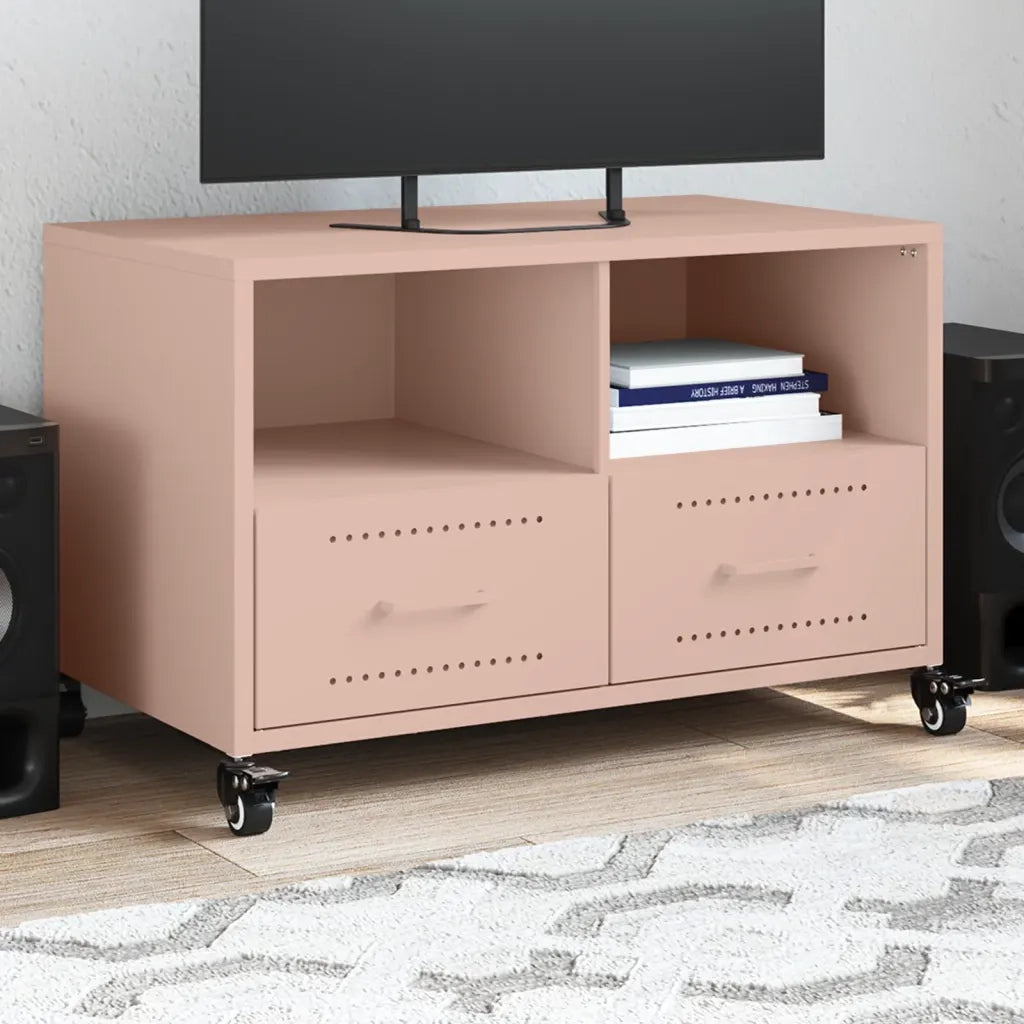 Mobile TV-Credenza per TV-Console TV Rosa 68x39x43,5 cm in Acciaio 141418