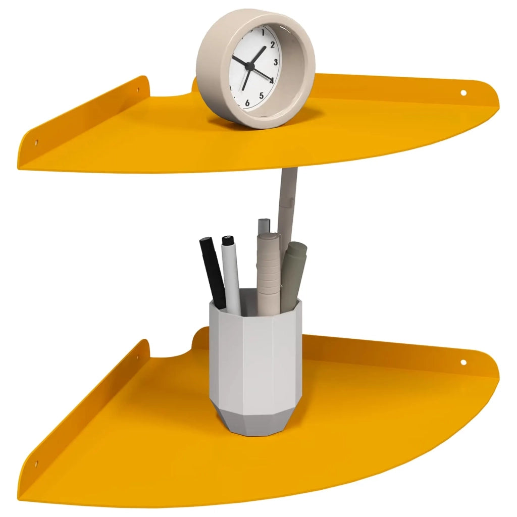 Mensola sospesa 2 pcs Giallo senape 30 x 30 x 2 cm