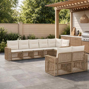 Set Divano da Giardino 8 pz Beige e Bianco Crema polyrattan 3435186