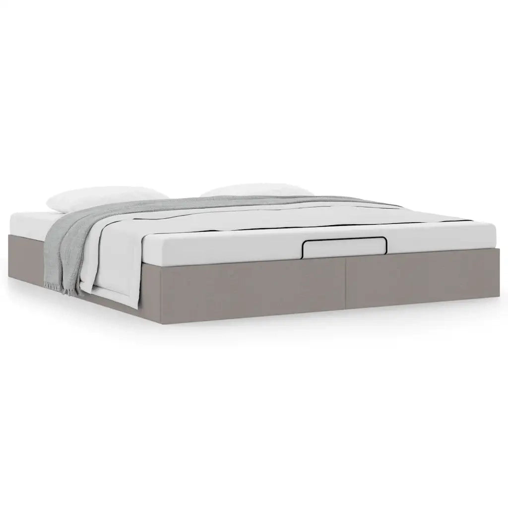 Struttura Letto Pouf senza Materasso Tortora 180x200 cm Tessuto 3310900