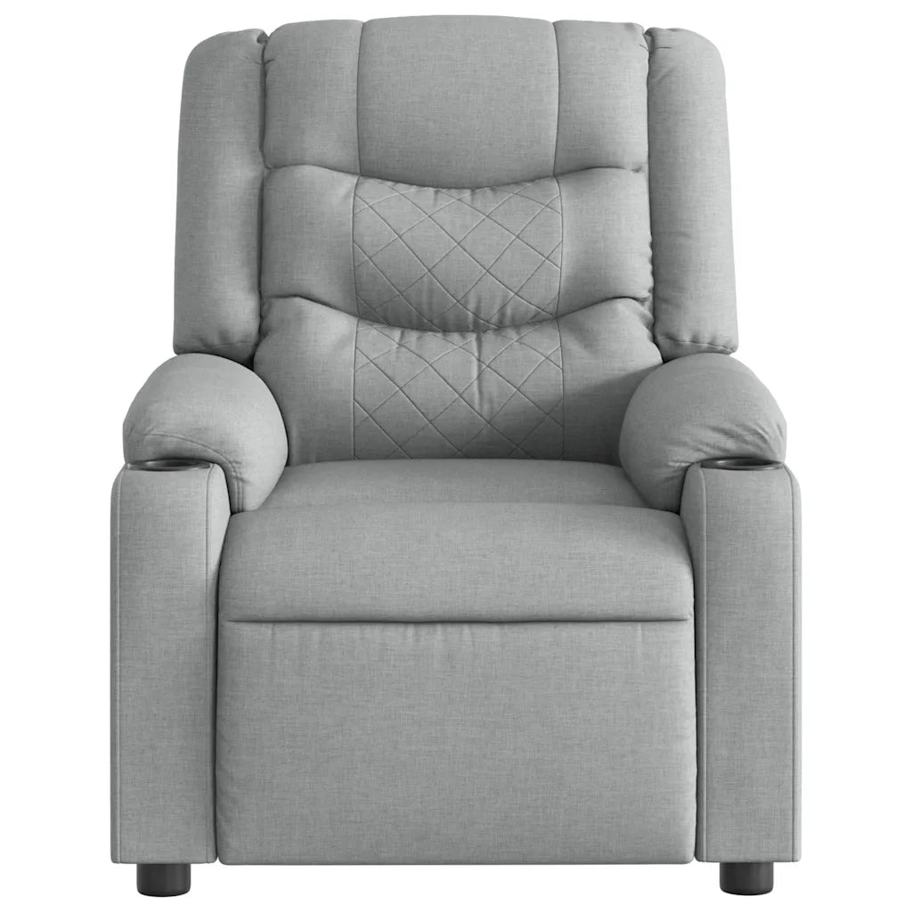 Poltrona | Sedia Relax Elettrica Reclinabile Grigio Chiaro in Tessuto