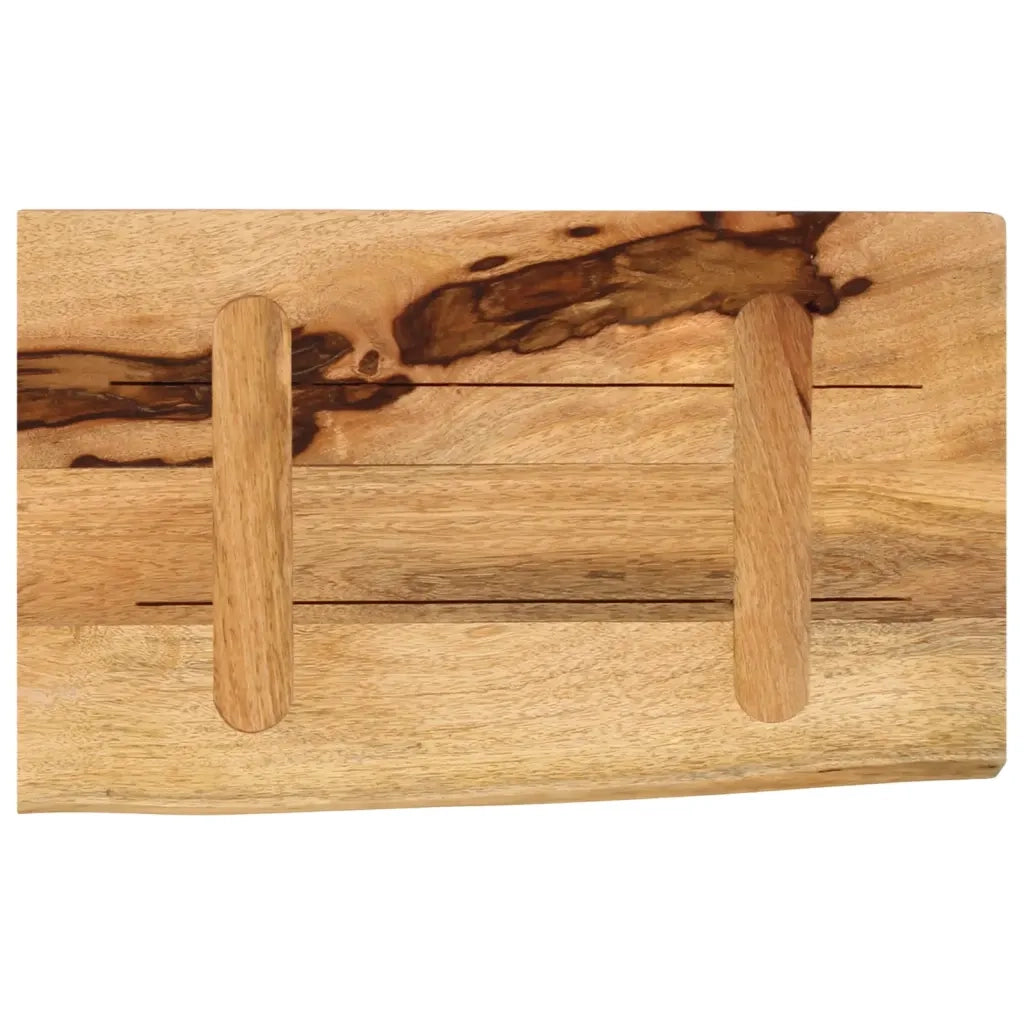 Piano Tavolo 40x20x3,8 cm Bordi Vivi Legno di Mango Grezzo 370366