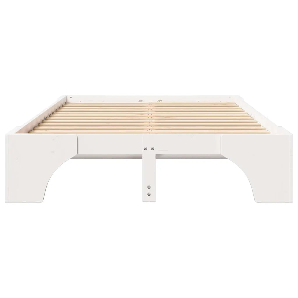 Struttura del letto Bianco 140 x 190 cm Pino massello 872951