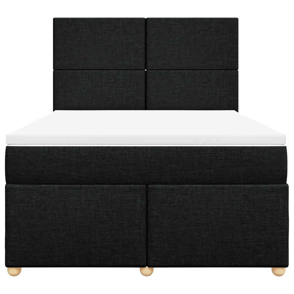 Giroletto a Molle con Materasso Nero 140x190 cm in Tessuto