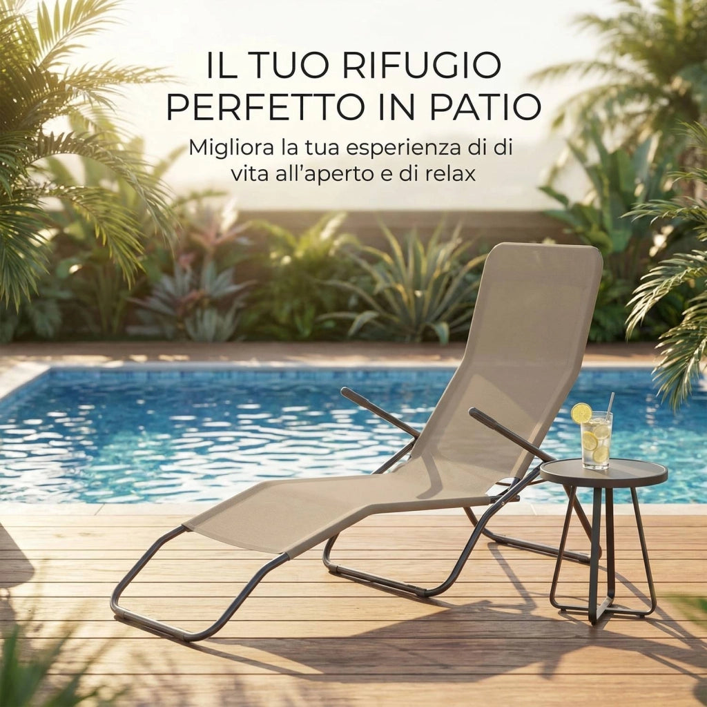 Marvin Lettino Basculante da Giardino Swing Sdraio Oscillante in Acciaio Telo Textilene Traspirante Relax Ergonomico per
