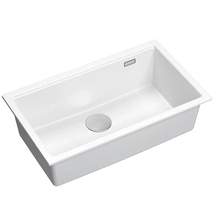 Lavello In Granito Logan 110 White Tappo acciaio