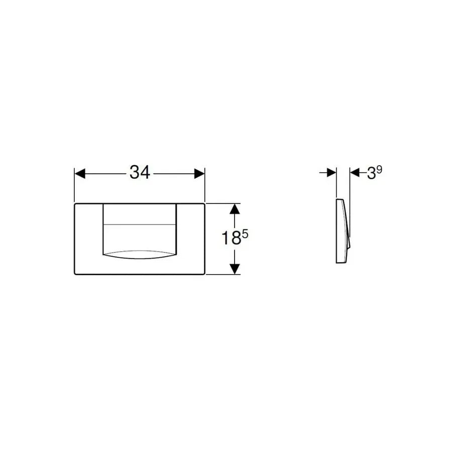 PLACCA DI COMANDO TWIN LINE MONO TASTO  BIANCA GEBERIT 115.222.11.1
