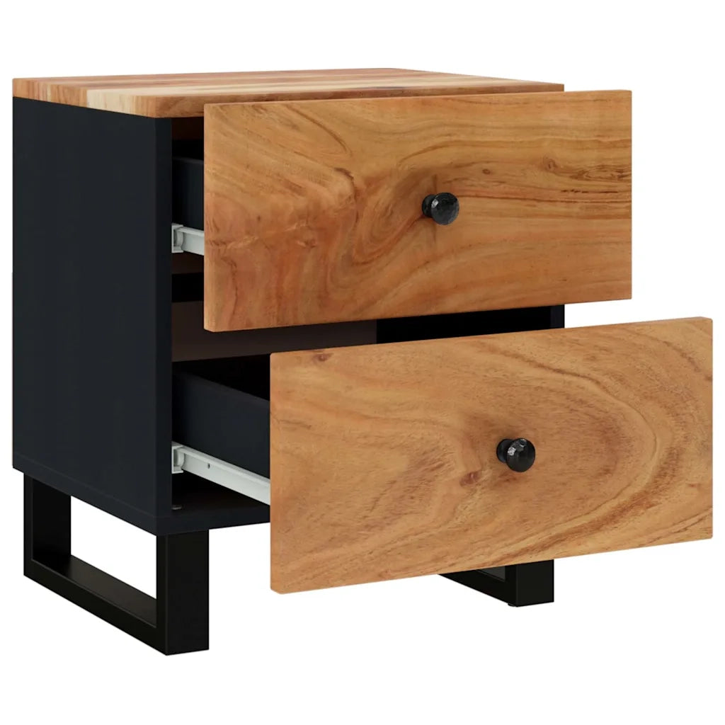Comodini 2pz 40x33x46 cm in Legno Massello di Acacia 345217