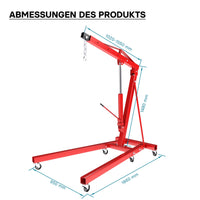 gruetta idraulica da officina per sollevamento, gru manuale pieghevole con doppia pompa, carico max 2000kg
