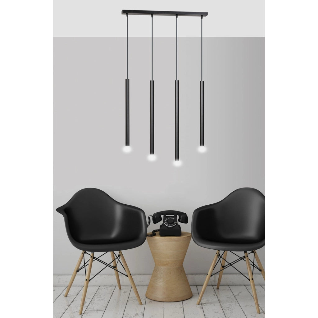 Lampada a sospensione Selter in acciaio nero opaco
