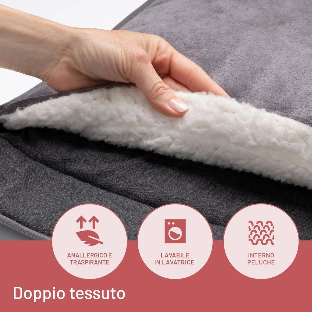 Imetec IntellisenseFeet Scaldapiedi, Tecnologia intellisense, Tessuto morbido, 5 temperature, Autospegnimento, Dispositivo sicurezza electro block, Rivestimento lavabile in lavatrice, 48x50 cm