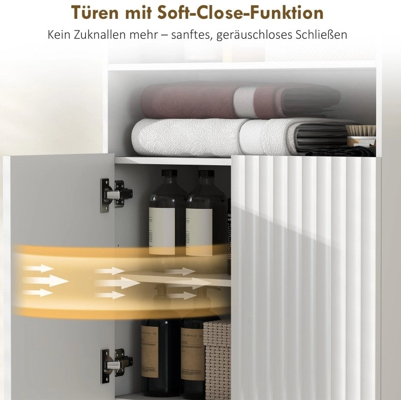 Mobile contenitore da bagno MDF bianco con ante soft-close