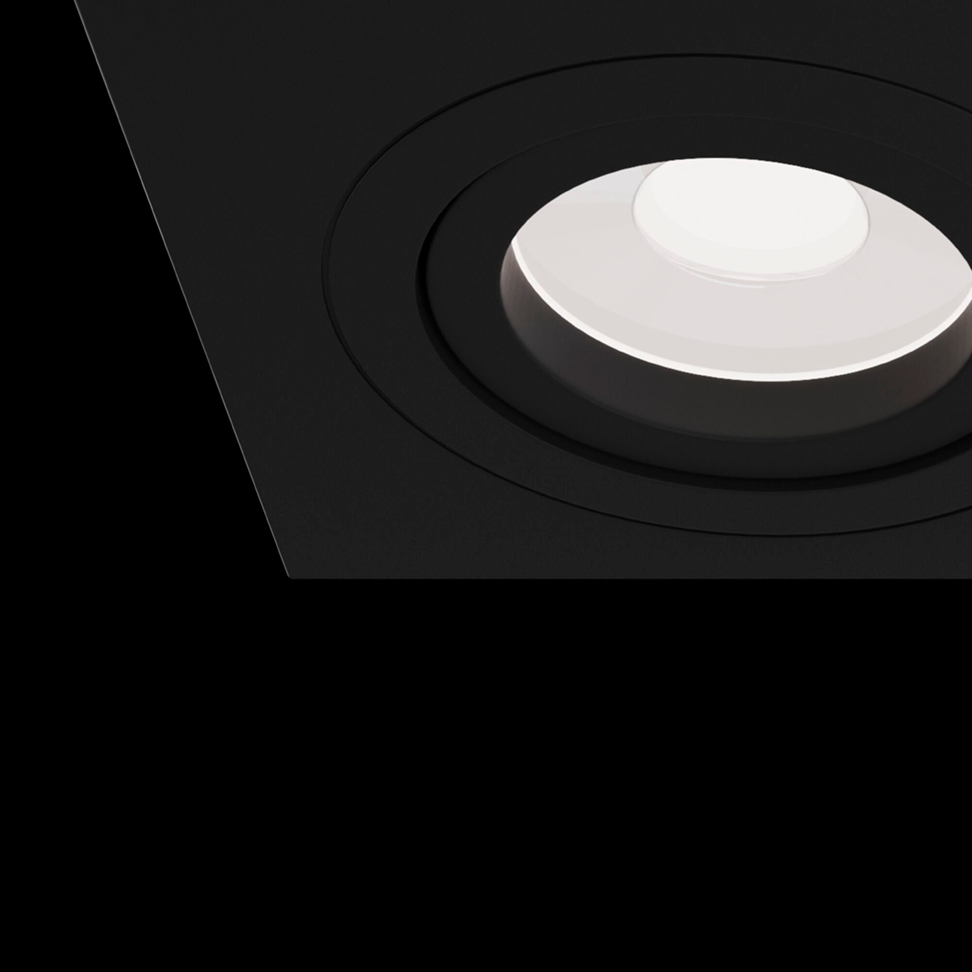 Faretto da incasso Downlight in Alluminio Atom Nero