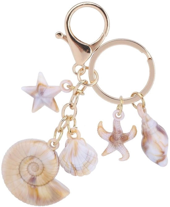 Sostegno per chiave in forma di stella di mare e conchiglia per decorazione