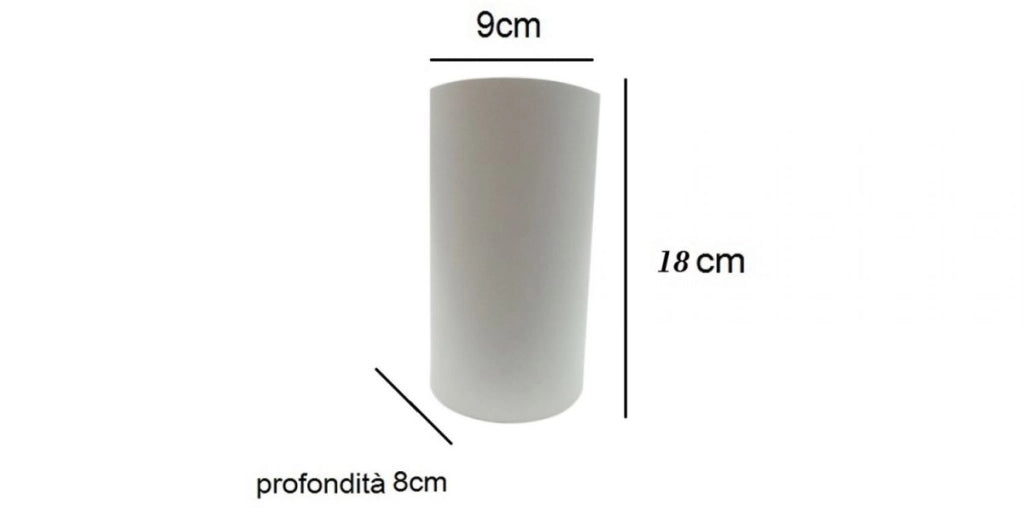 APPLIQUE LAMPADA INTERNO CILINDRO GESSO BIANCO DOPPIA LUCE