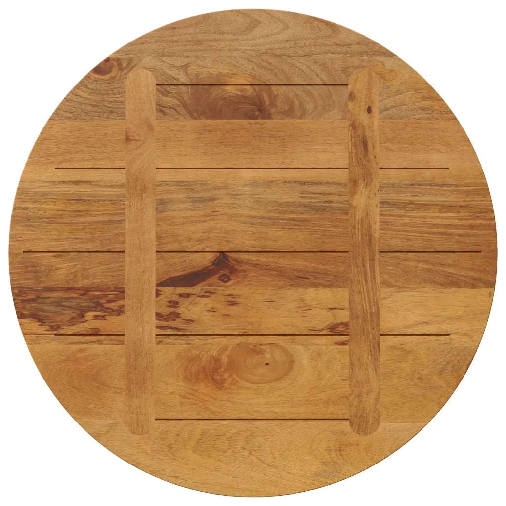 Piano per Tavolo Ø 90x3,8 cm Rotondo in Legno Massello di Mango 370081