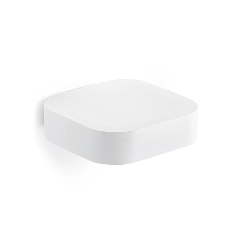 Portasapone inamovibile da muro in ottone, acciaio inox e Cromall 3212 Gedy serie OUTLINE Bianco Opaco