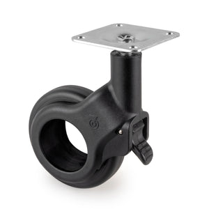 Kit 4 Ruote per Mobili Ø50 mm in Plastica e Acciaio Emuca Nero