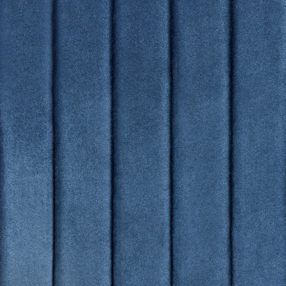 Set di 2 sedie da pranzo Braccioli in velluto blu Gambe in metallo Nero Retro Glam