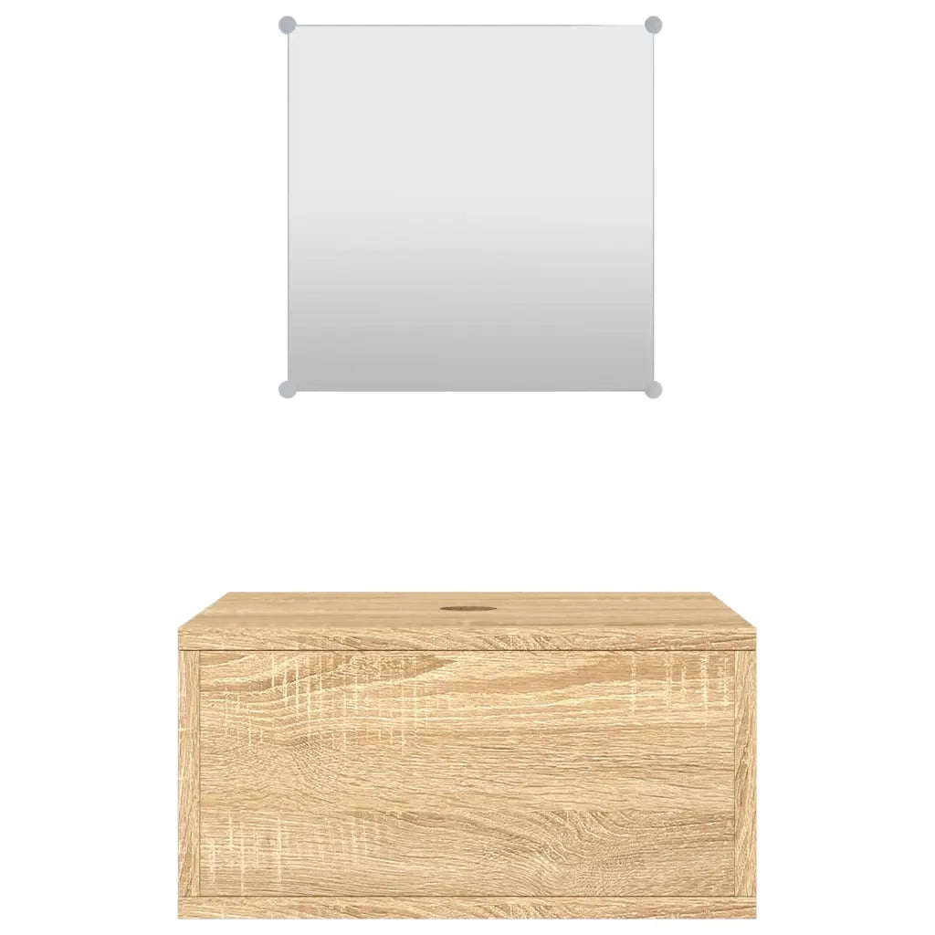 Set Mobili da Bagno 2 pz Rovere in Legno Multistrato 242558