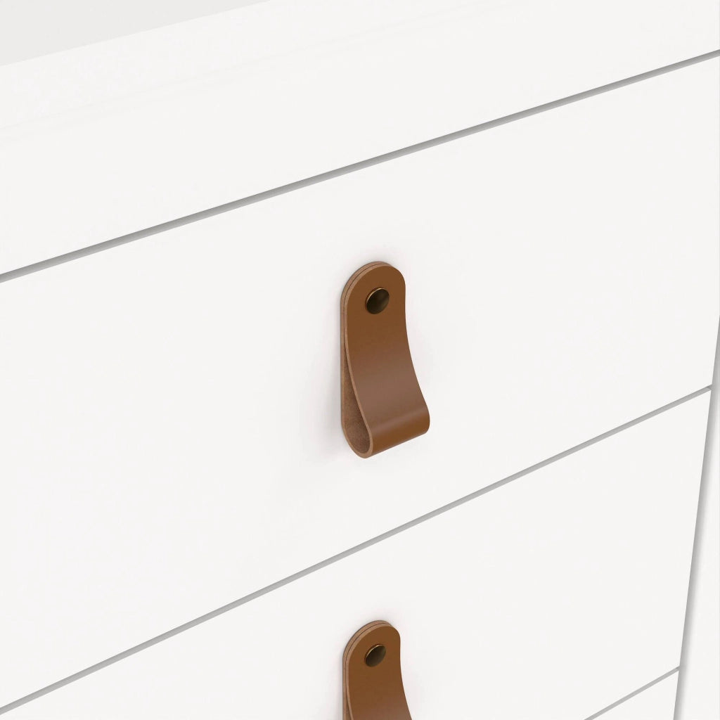 Comodino Lombardia, Comò basso, Tavolino da notte, Mensola da letto, 44x38 h70 cm, Bianco