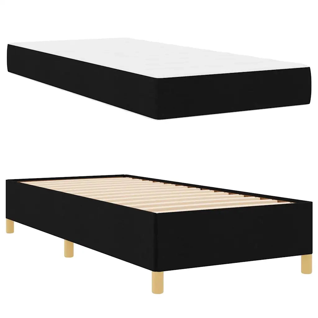 Struttura del letto con materasso Nero 90 x 200 cm Tessuto