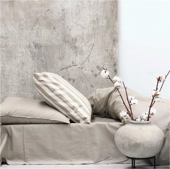 Set di lenzuola da letto 135x200 cm con chiusura a righelli (1 pezzo) | copriossigeno 80x80 cm | lenzuola da letto extra morbide | lenzuola da letto biologiche in percale cotone | Colore: miele chiaro |